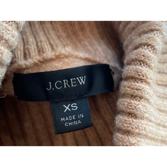 J.Crew Wool/Alpaca Blend Relaxed Fit Tan/Camel Turtleneck Sweater, Size XS - Picture 5 of 10
